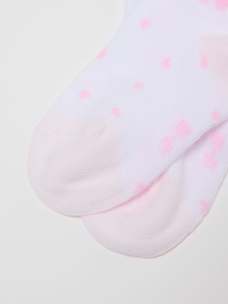 Pack of multicoloured short cotton blend baby socks with flowers_2
