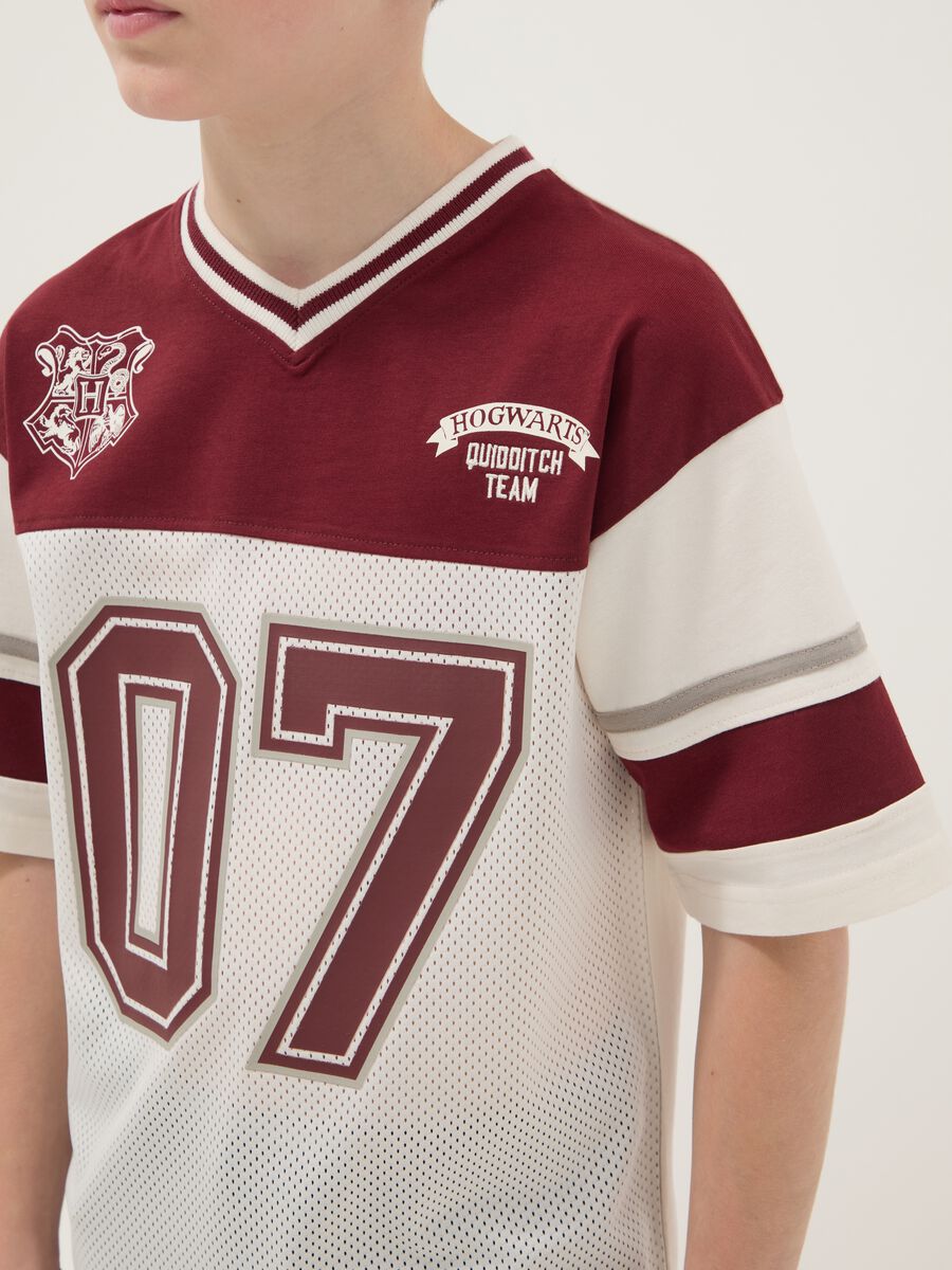 T-shirt bianca in puro cotone con stampa Harry Potter relaxed fit_2