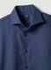 Blue pure cotton shirt with French collar, regular fit, easy iron_6