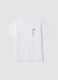 White pure cotton T-shirt with print, regular fit_4