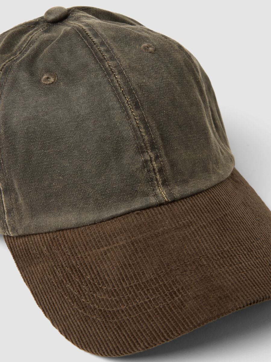 Brown cotton-blend baseball cap_1