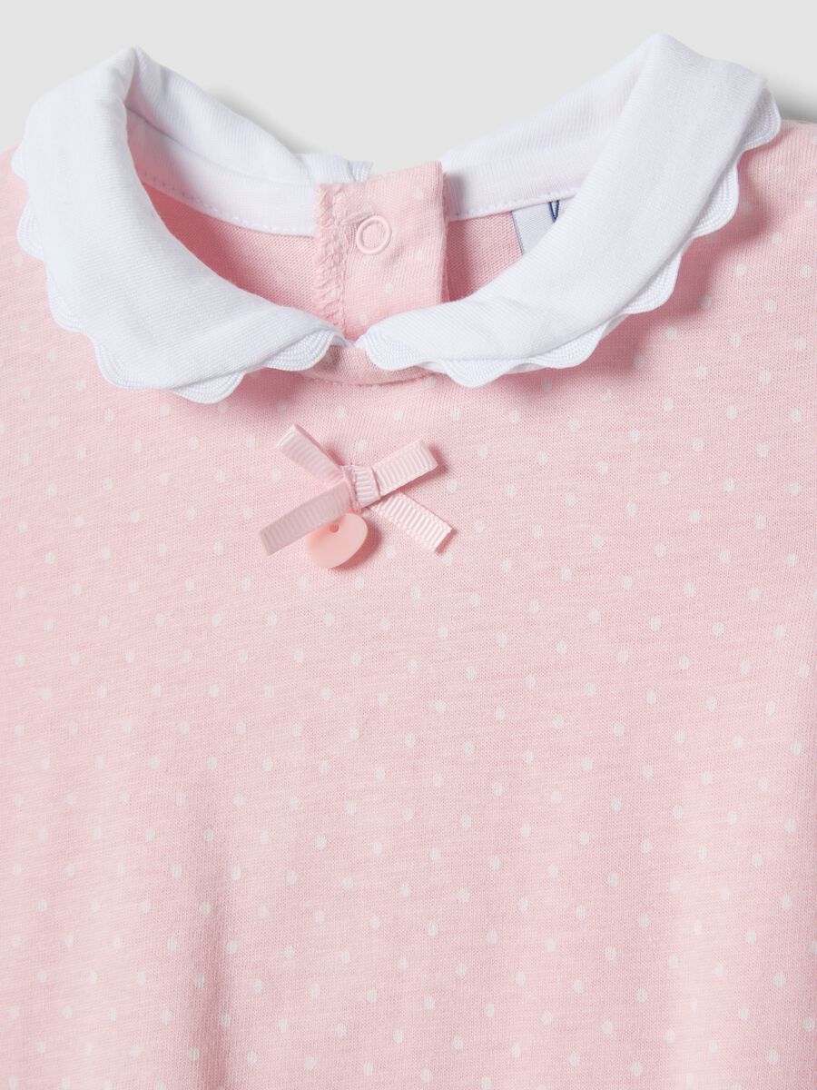 Short-sleeve pink bodysuit in organic cotton_2