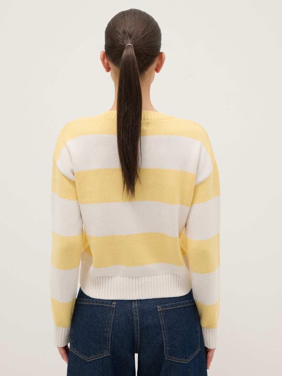 Multicolour striped cotton blend regular fit jumper_2