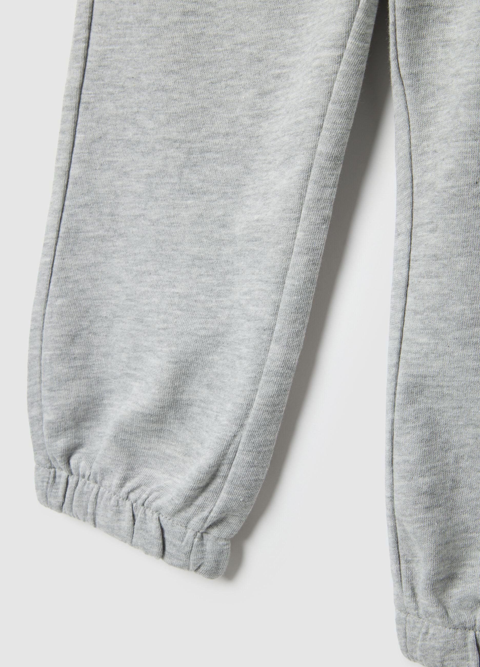 Children's grey regular fit pure cotton trousers