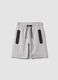 Grey cotton-blend bermuda shorts with elasticated waist_0