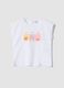 Sleeveless white pure cotton girl's t-shirt regular fit_0