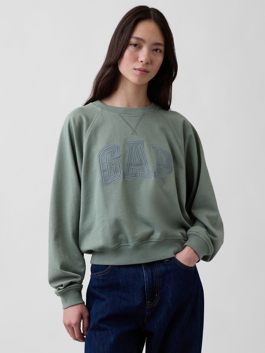 Cotton-blend crew-neck sweatshirt_0
