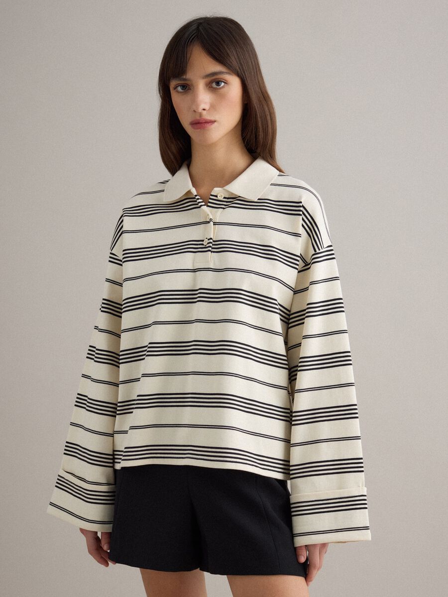 Regular fit multicolour striped pure cotton polo_1