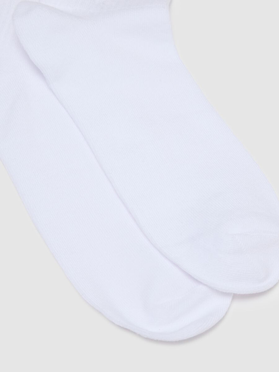 Multipack of white sports socks in cotton blend with snug fit_1
