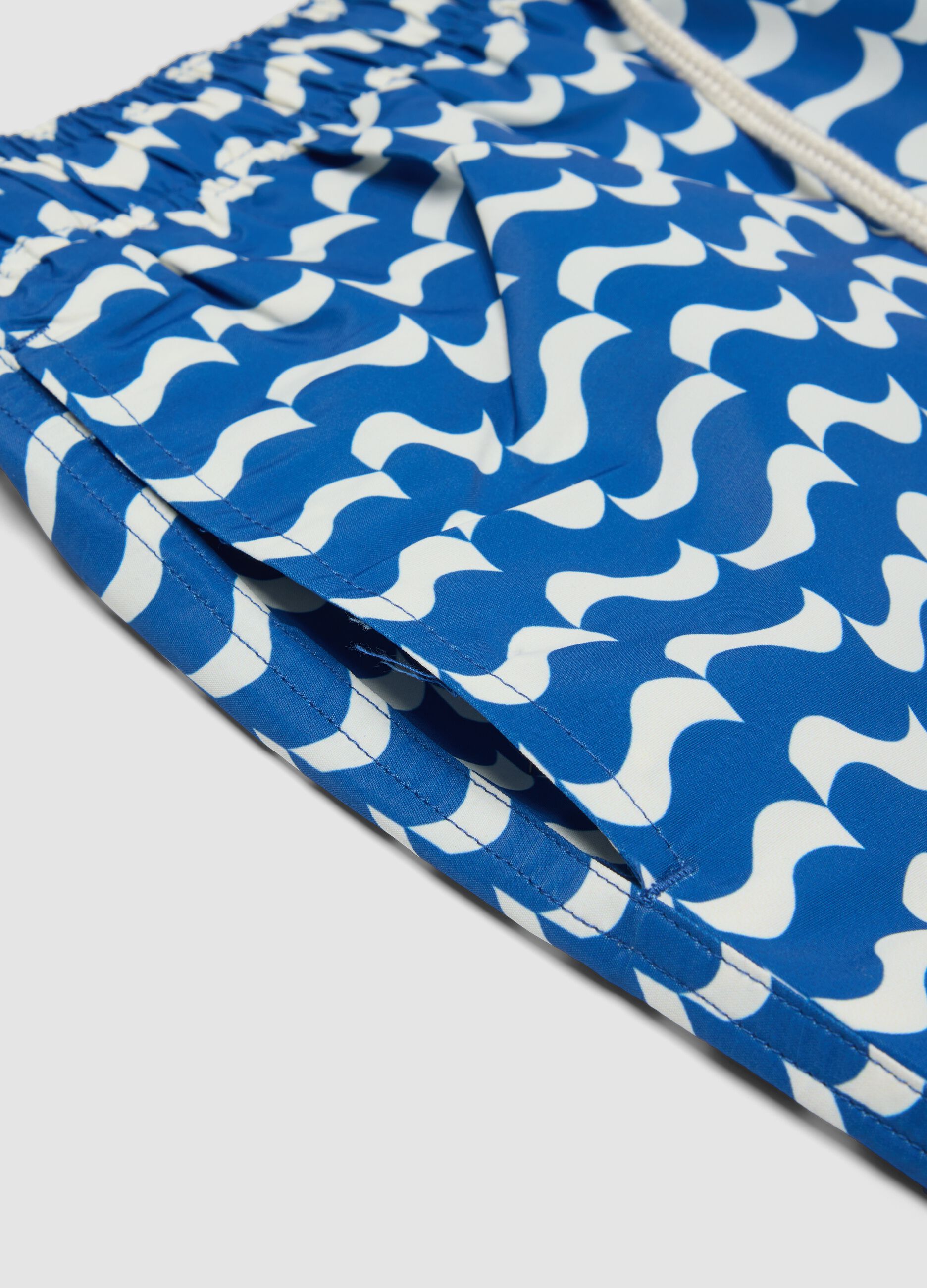 Boxer mare blu con fantasia ondulata