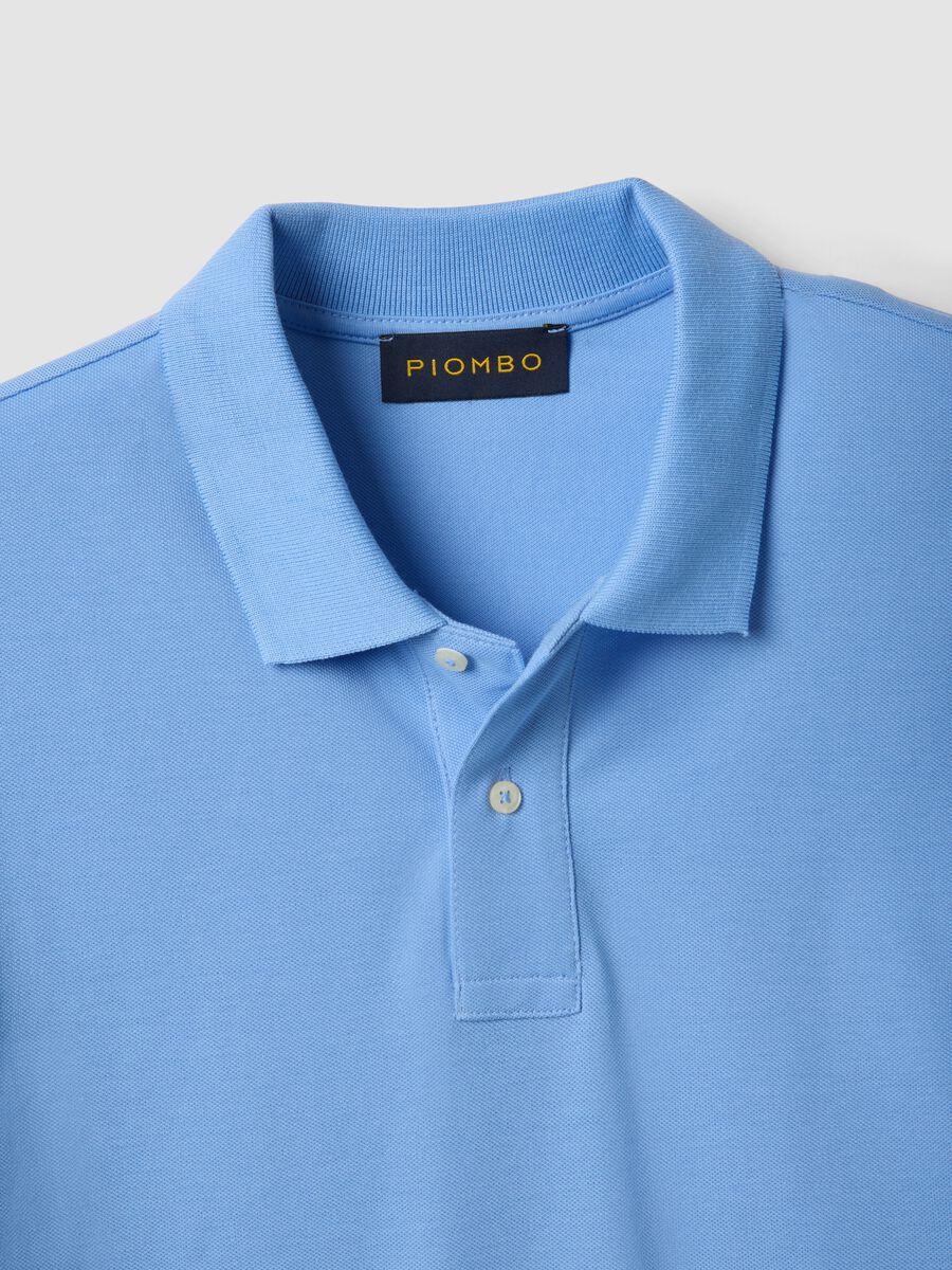 Sky Blue Supima Cotton Polo Shirt, Regular Fit_5