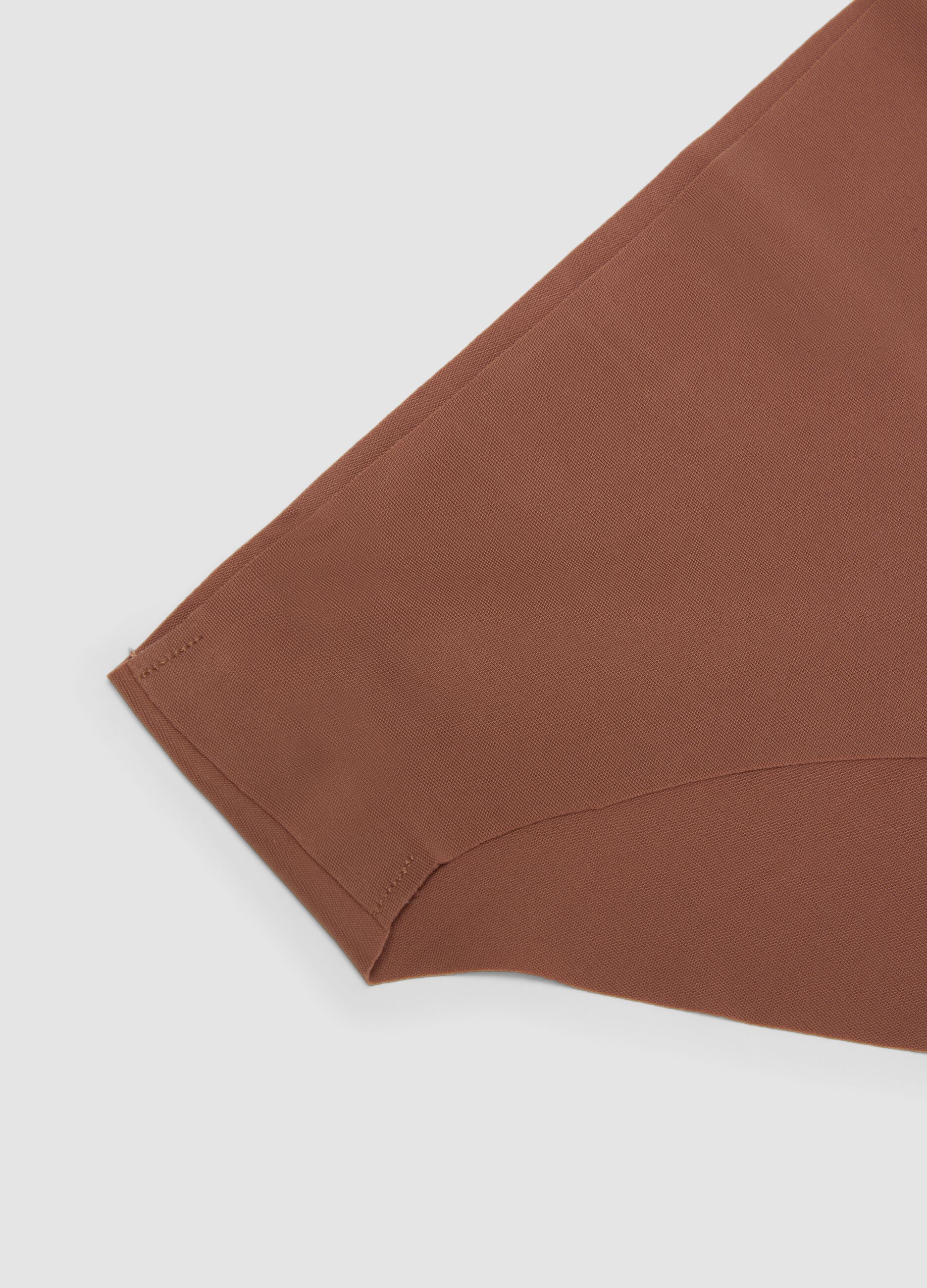 Brown stretch microfibre briefs with regular waist