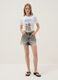 White pure cotton T-shirt regular fit with print_1