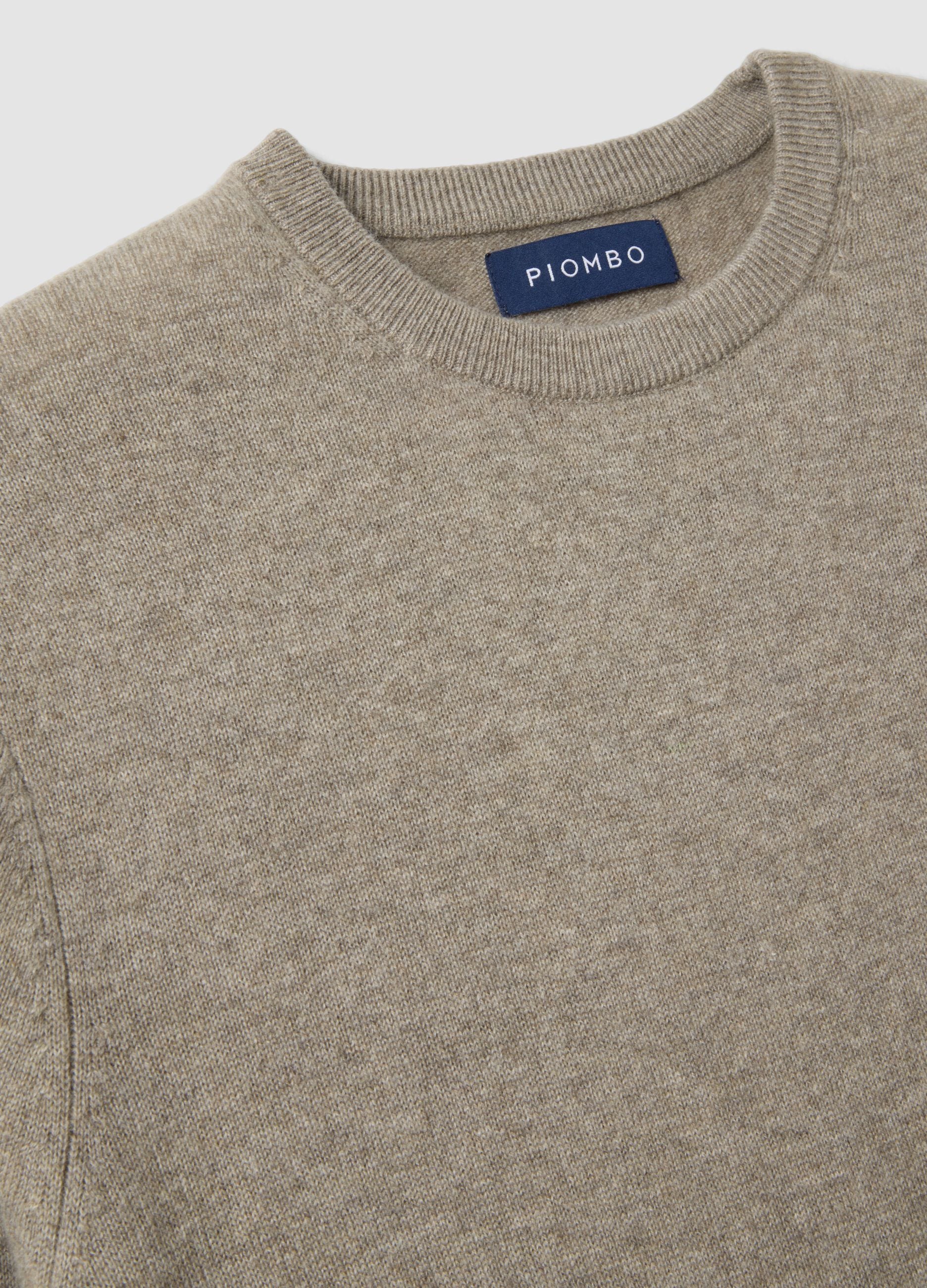 Beige pure cashmere jumper, regular fit