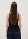 Black ribbed pure cotton tank top_3