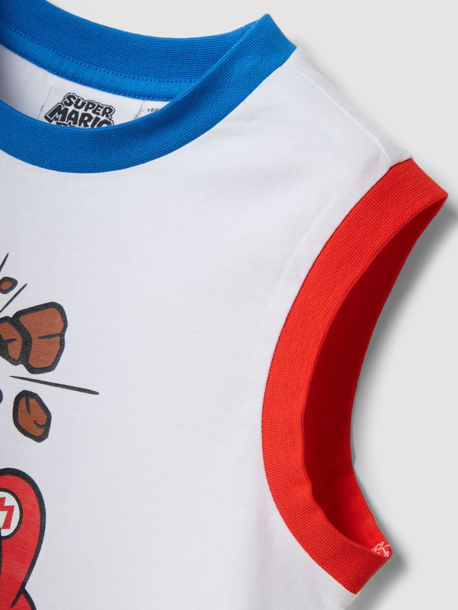 Kids&rsquo; white pure cotton vest with Super Mario_2