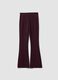Burgundy flared leggings in stretch viscose Milano knit_4