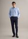 Blue pure cotton slim fit shirt_0
