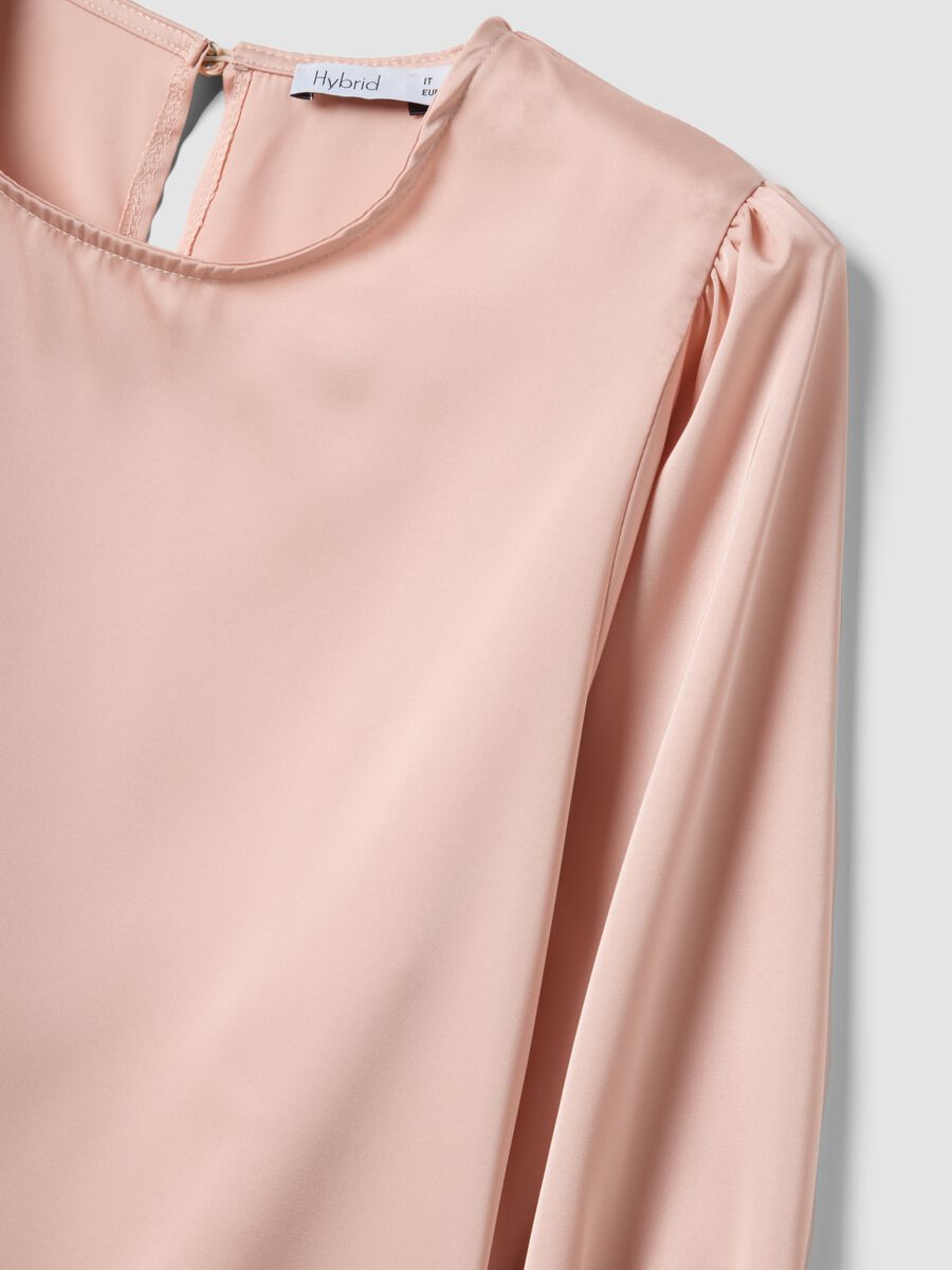 Pink long-sleeve regular fit top with teardrop closure_5