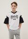 Multicolor pure cotton oversized children's T-shirt with prints_0