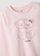 Pink organic cotton T-shirt with teddy bear print for baby girl_2