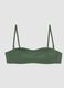 Green stretch bandeau bikini top with padding_4