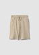 Boys' comfort fit pure cotton beige shorts_3