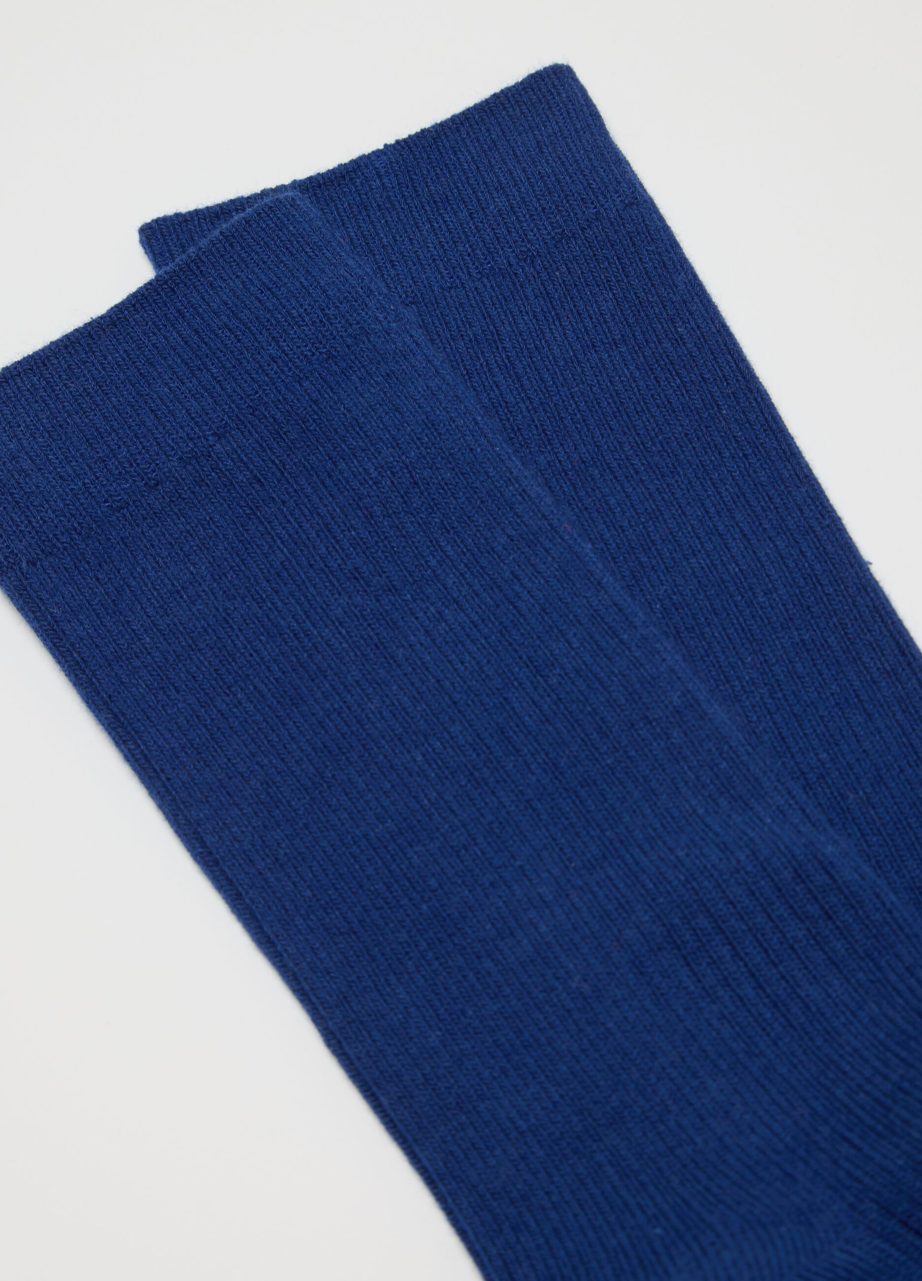 Blue midi cotton blend socks
