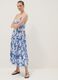 Blue and white pure viscose maxi dress with floral print_0