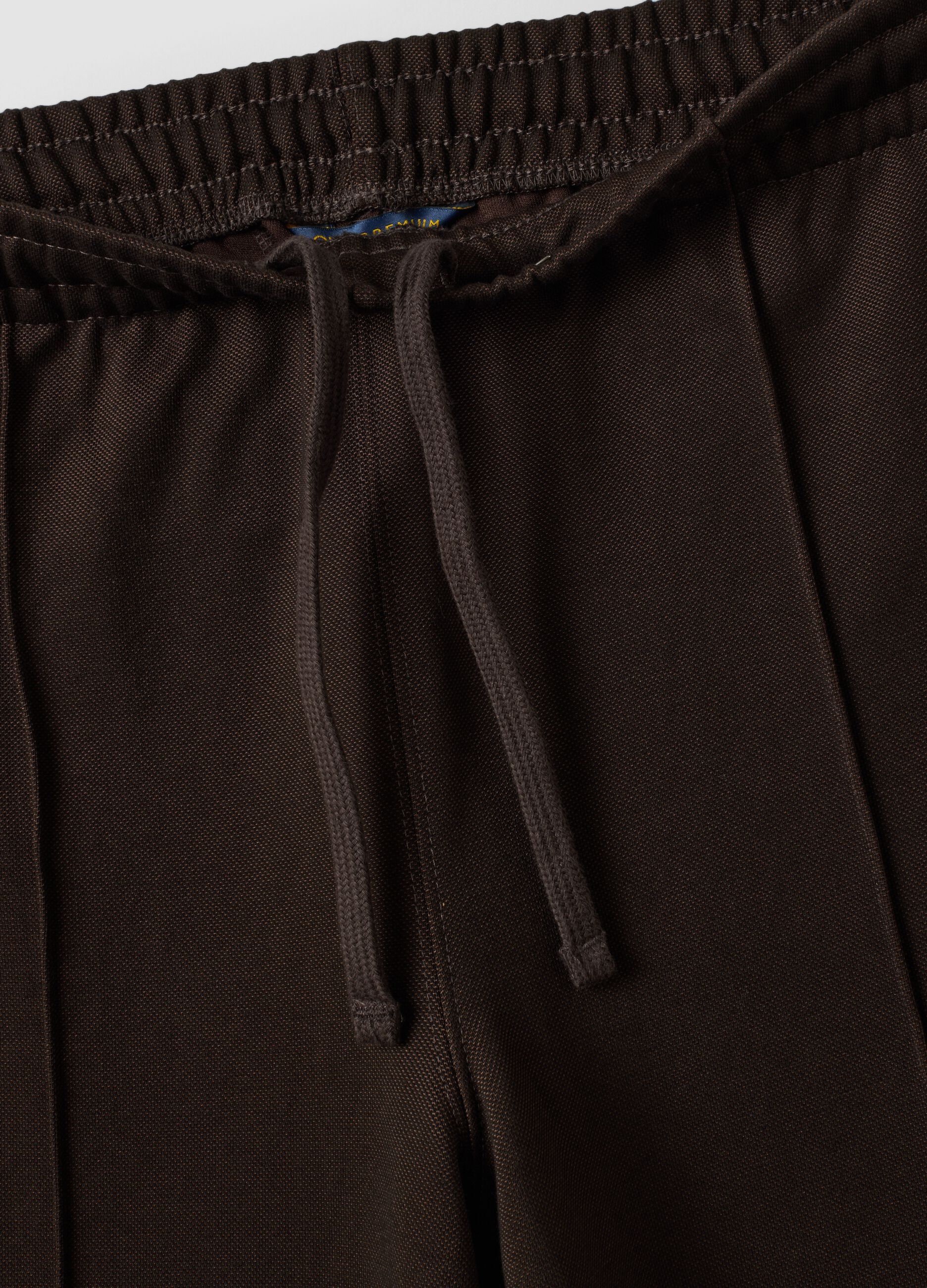 Brown relaxed-fit stretch joggers