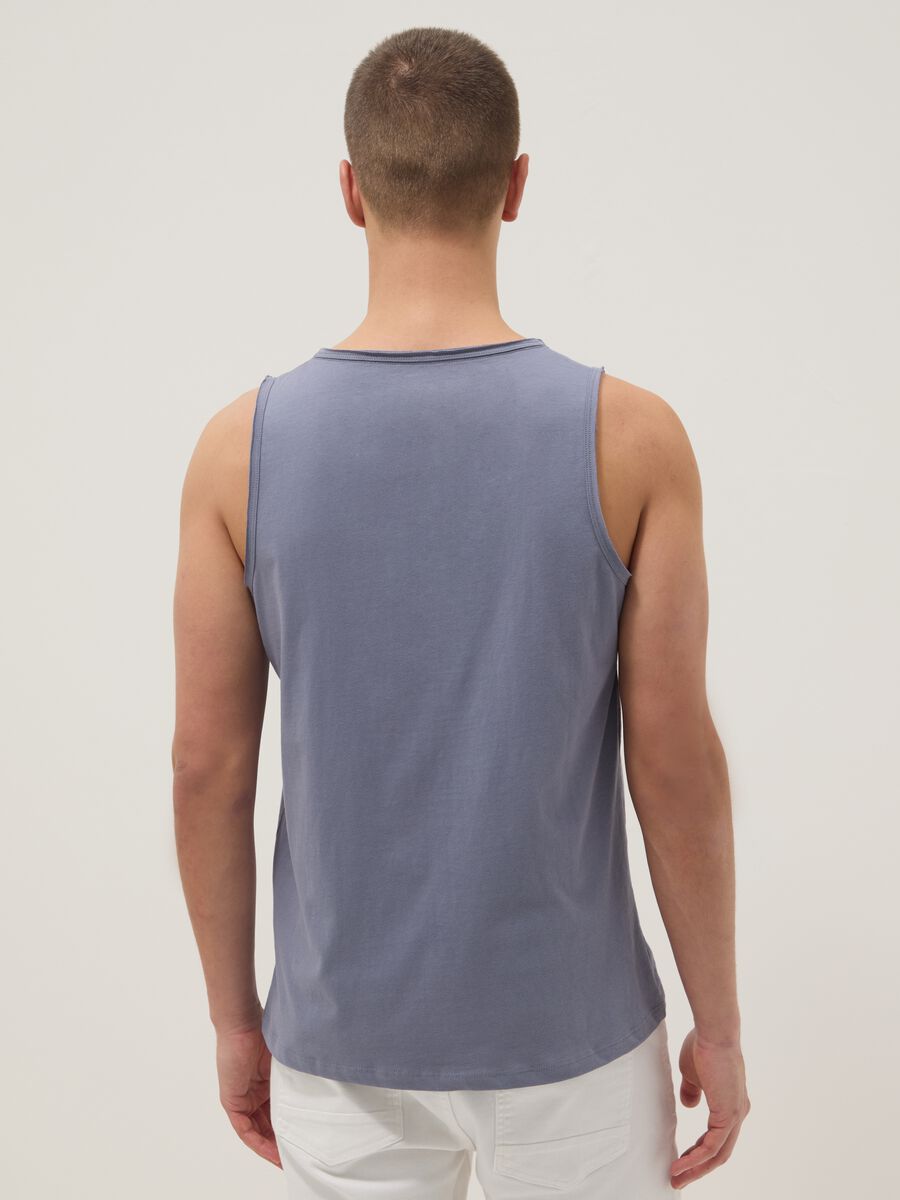 Blue pure cotton vest top_2