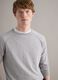 Regular fit grey crewneck sweater in pure cotton_0