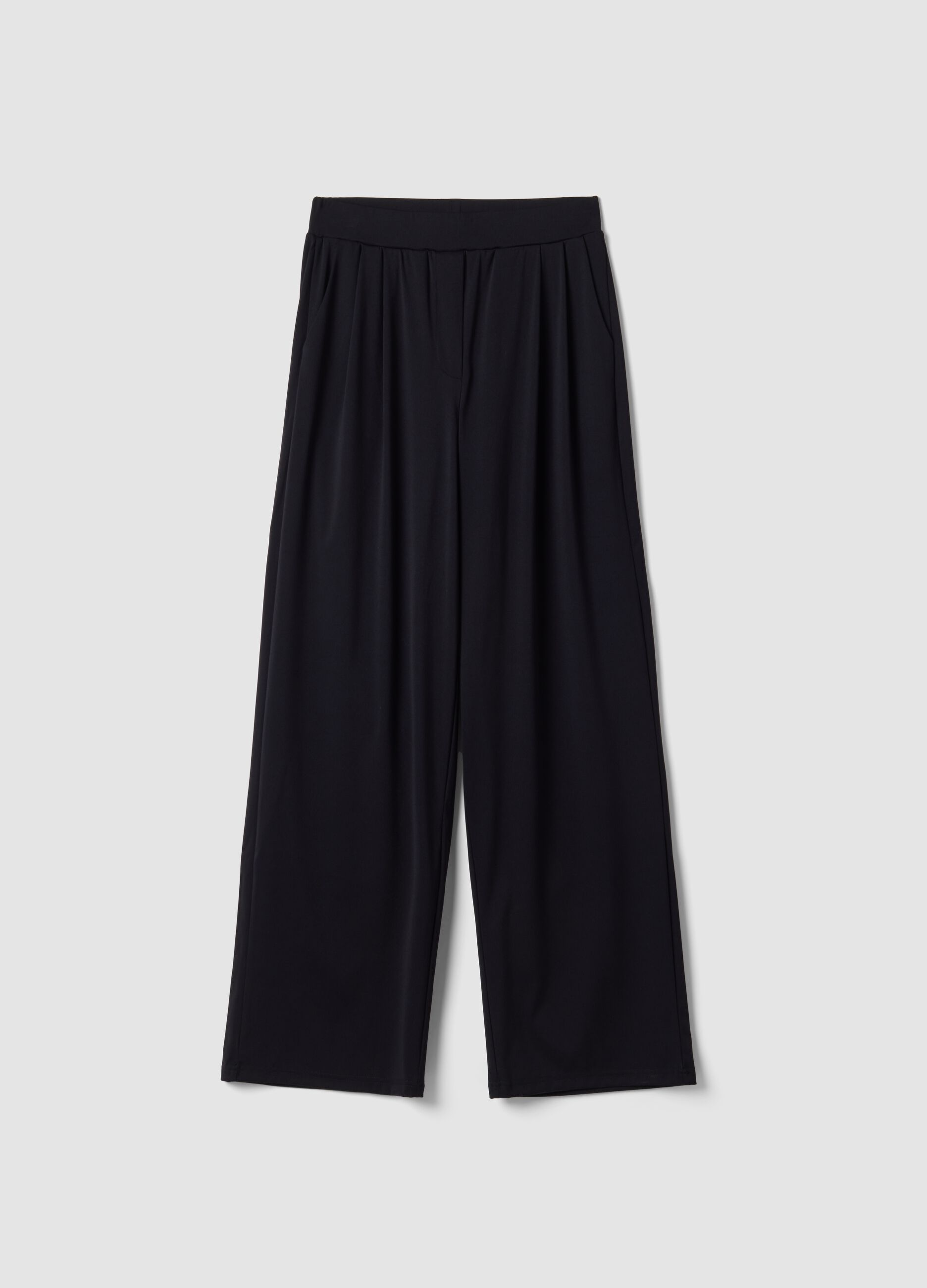 Black Easy Dry wide-leg stretch trousers ALTAVIA STUDIO