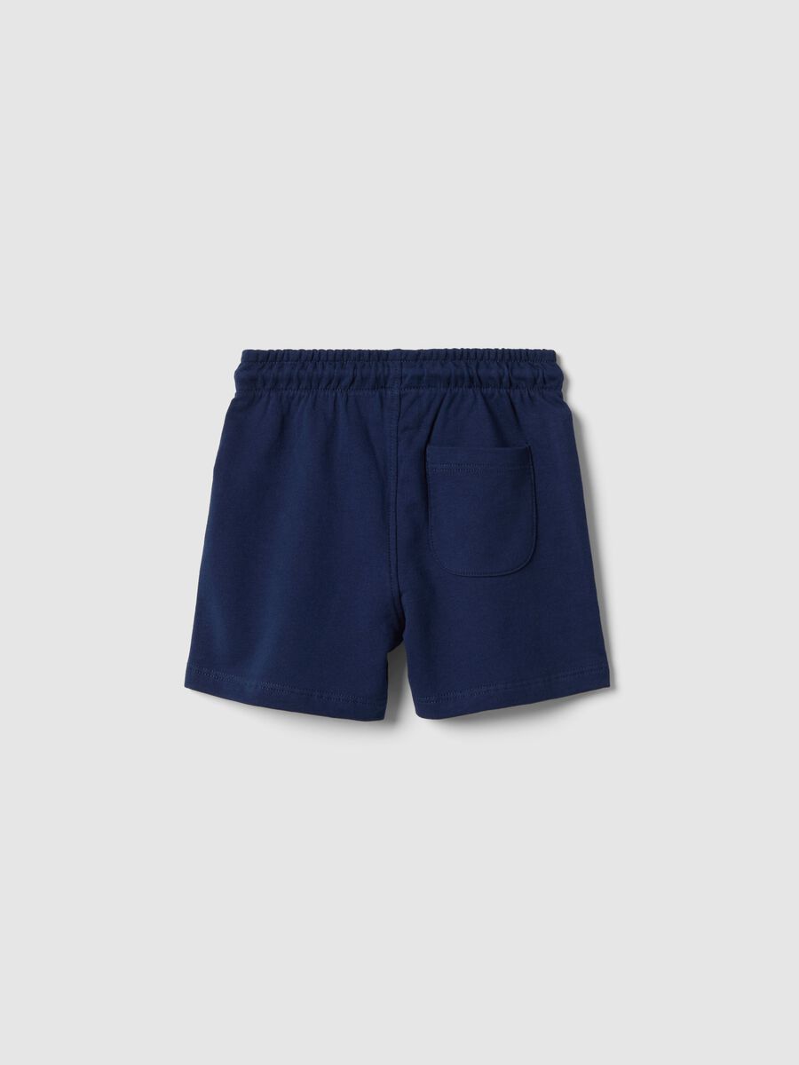 Short in puro cotone blu da bimbo regular fit con grafica_1