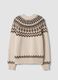 Beige Jacquard Jumper with High Neck_6