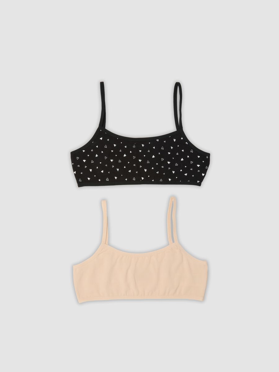 2-pack of multicoloured stretch organic cotton bralettes for girls_0