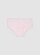 Pink stretch organic cotton briefs with hearts for girls_0
