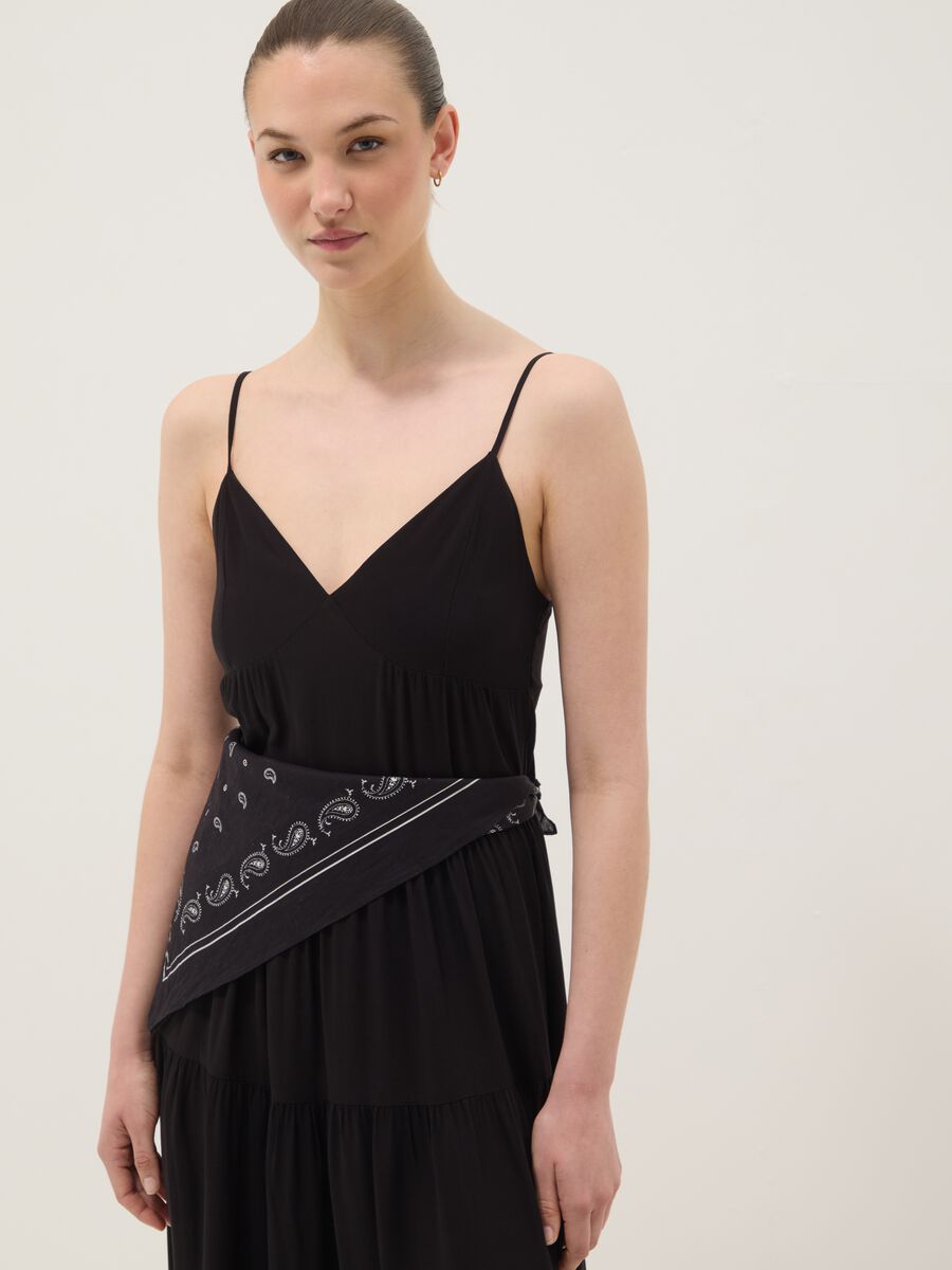 Long black dress in pure viscose_2