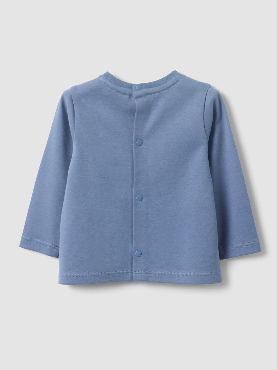 Blue long-sleeved baby top in pure organic cotton_1