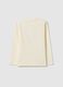 Girl's regular fit beige pure cotton t-shirt with print_1
