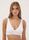White stretch organic cotton triangle bra_0