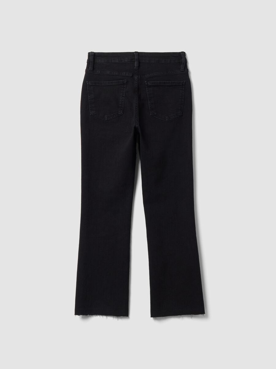 Black stretch-cotton denim flare-fit jeans_6