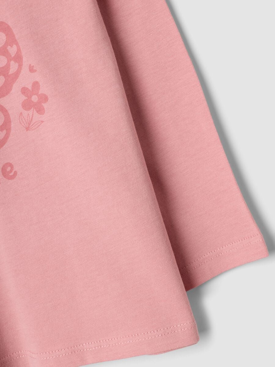 Pink organic cotton crew-neck T-shirt_3