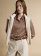 Brown stretch-fabric shirt with regular fit graphic print_0