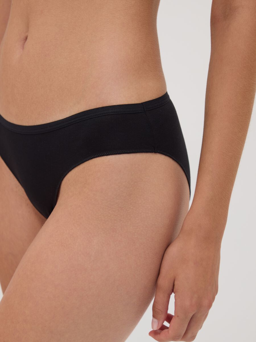 Five-pack of black and white polka-dot stretch cotton briefs_3