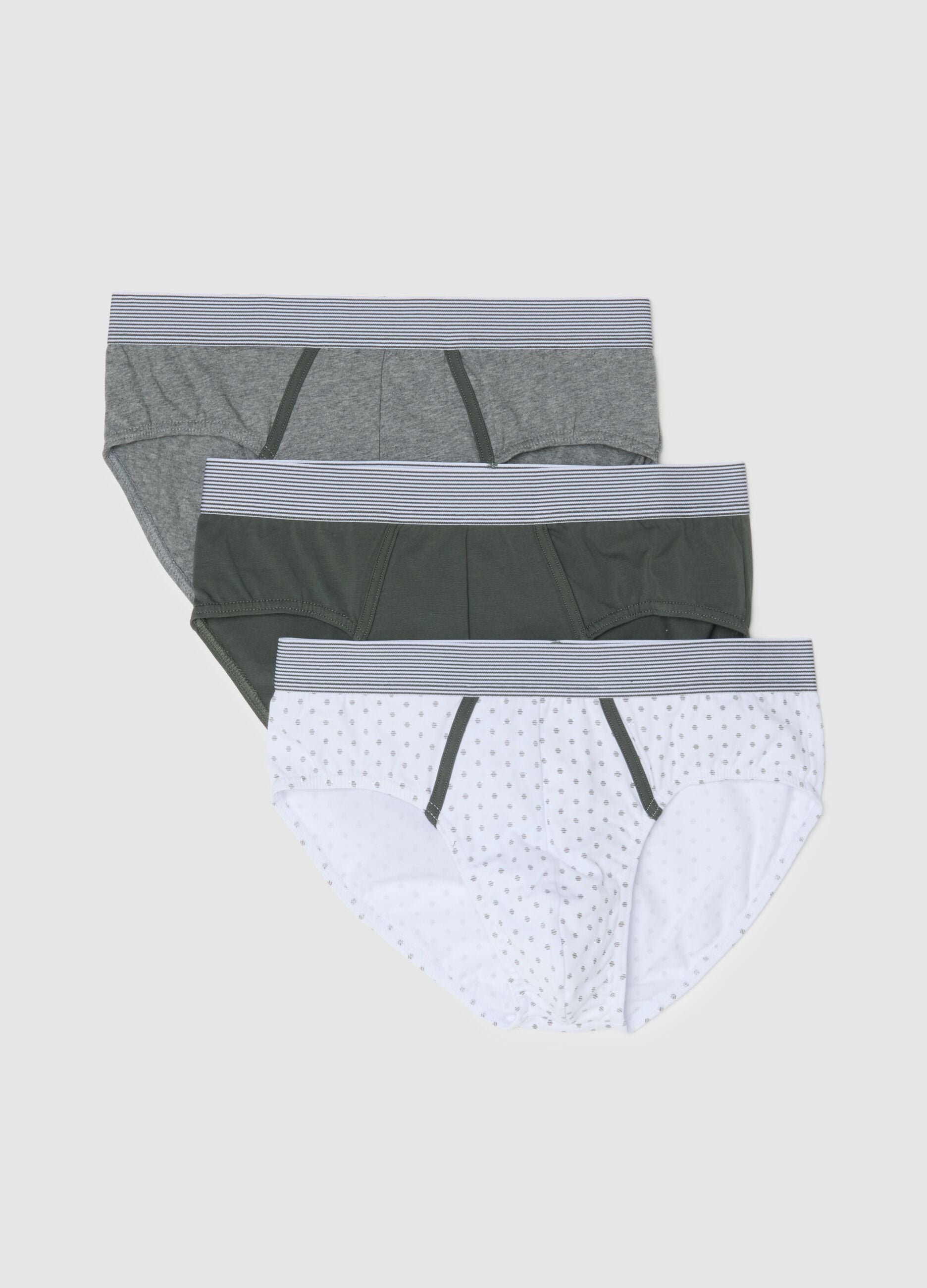 Multicolour regular fit stretch cotton tripack briefs
