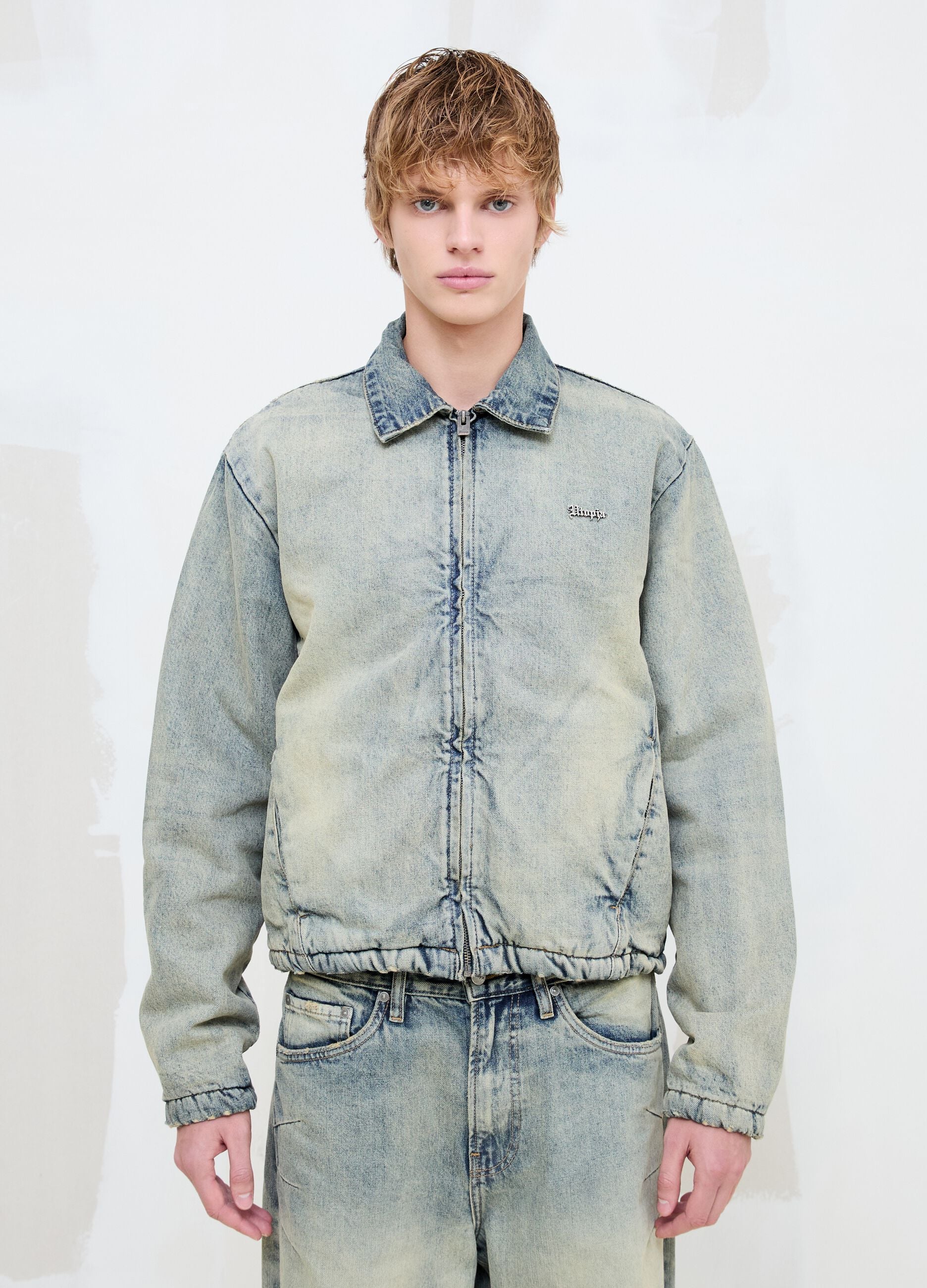 Denim Padded Jacket Vintage Light Blue