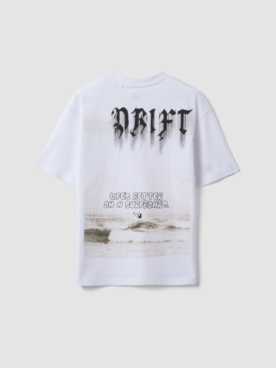 T-shirt bianca a maniche corte in puro cotone per ragazzo over fit_4