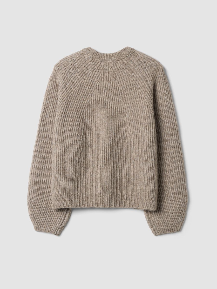 Beige ribbed wool-blend crew-neck jumper_2