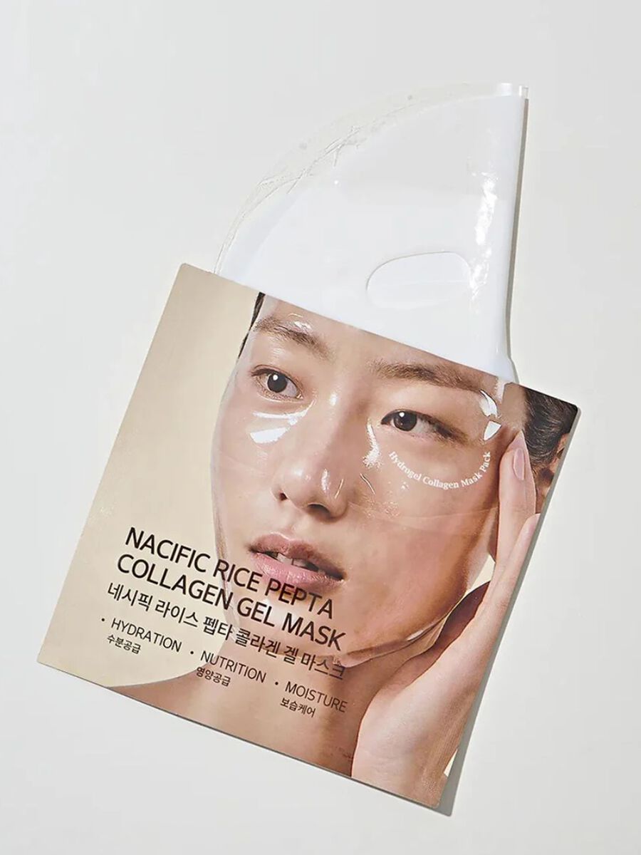 Maschera in idrogel - estratto di riso, complesso peptidico e collagene idrosolubile - Skincare Coreana_0